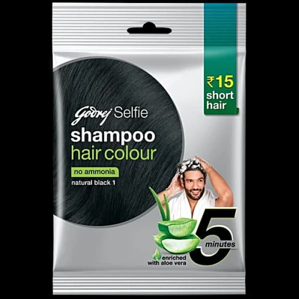 Godrej Selfie Shampoo Hair Colour Natural Black 1 / গোদরেজ সেলফি শ্যাম্পু চুলের রঙ প্রাকৃতিক কালো ১