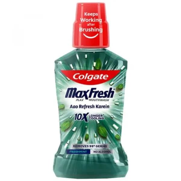 Colgate MaxFresh Plax Mouthwash Freshmint (কোলগেট ম্যাক্সফ্রেশ প্লাক্স মাউথওয়াশ ফ্রেশমিন্ট)