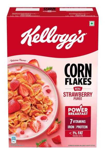 Kelloggs Corn Flakes With Real Strawberry Puree /  আসল স্ট্রবেরি পিউরি সহ কেলোগস কর্ন ফ্লেক্স