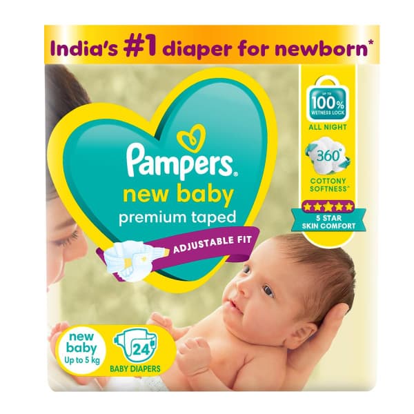Pampers New Baby Diaper Premium Taped (NB) / প্যাম্পার্স নিউ বেবি প্রিমিয়াম টেপড ডায়াপার (এনবি)
