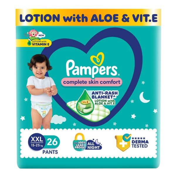 Pampers Complete Skin Comfort, (XXL) (15-25kg) baby diapers / প্যাম্পার্স কমপ্লিট স্কিন কমফোর্ট, (XXL) (১৫–২৫ কেজি) বেবি ডায়াপারস
