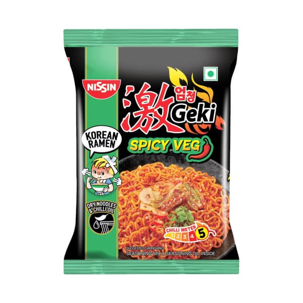 Nissin Spicy Korean Veg Instant Noodles / নিসিন স্পাইসি কোরিয়ান ভেজ ইনস্ট্যান্ট নুডলস