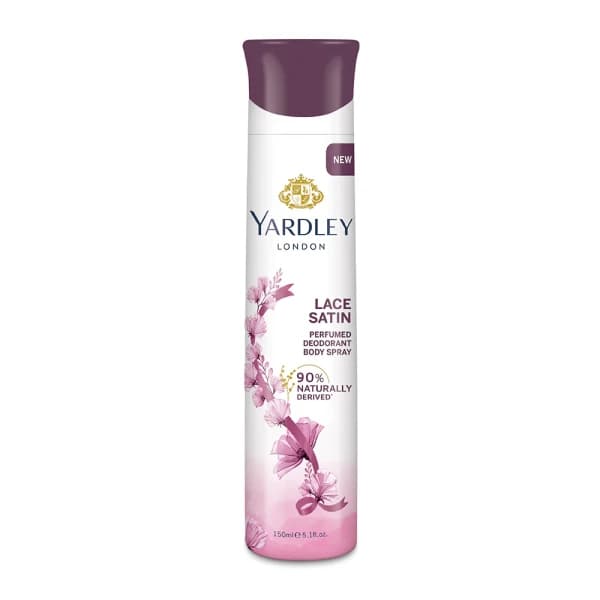 Yardley London Perfumed Deodorant Body Spray Lace Satin (Women) / ইয়ার্ডলি লন্ডন পারফিউম ডিওডোরেন্ট বডি স্প্রে লেস সাটিন (ওমেন)