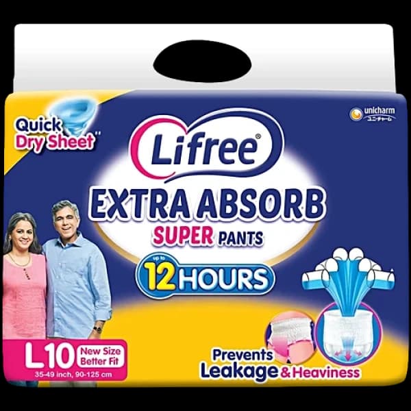 Lifree Super Extra Absorb Adult Diaper Pants (L) Size / লিফ্রি সুপার এক্সট্রা অ্যাবজরব অ্যাডাল্ট ডায়াপার প্যান্ট (এল) সাইজ