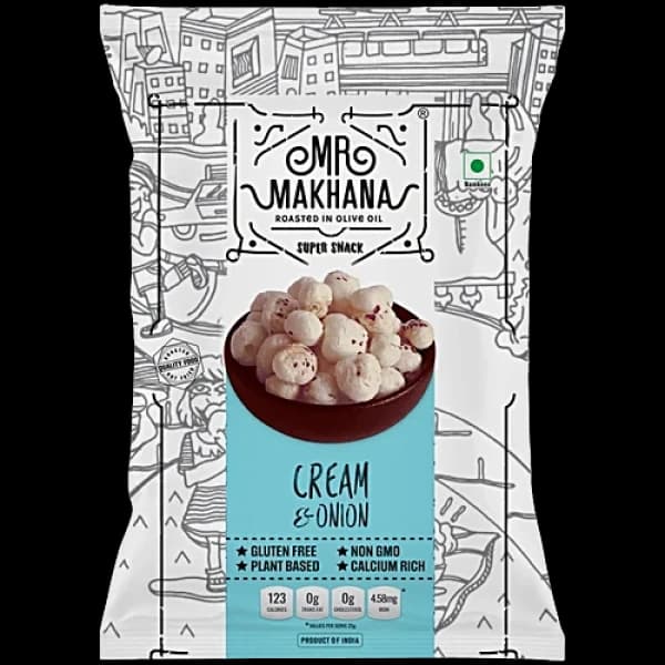 Mr Makhana Cream & Onion Super Snack / মিস্টার মাখানা ক্রিম এবং পেঁয়াজ সুপার স্ন্যাক