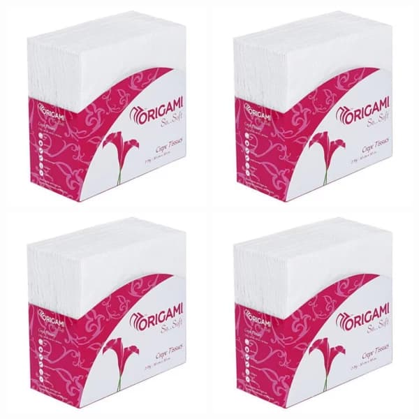 Origami So..Soft Crepe Tissue Paper Plain Table Top Box / অরিগামি সো..সফ্ট টিসু পেপার প্লেইন