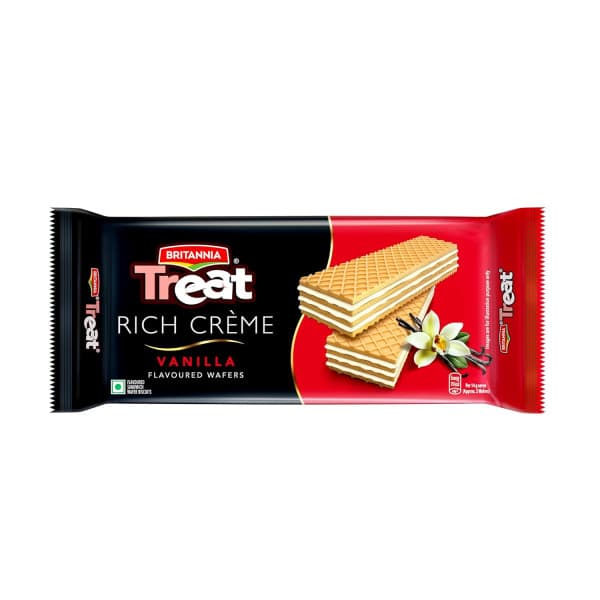 Britannia Treat Rich Creme Vanilla Flavoured Wafers /  ব্রিটানিয়া ট্রিট রিচ ক্রিম ভ্যানিলা ফ্লেভারড ওয়েফারস