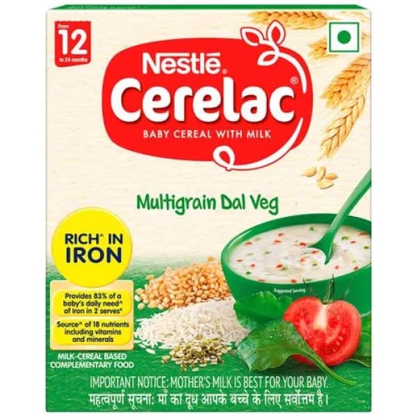 Nestle Cerelac Multigrain Dal Veg Baby Cereal / নেসলে সেরেলাক মাল্টিগ্রেন ডাল ভেজ 12 থেকে 24 মাস