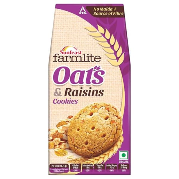 Sunfeast Farmlite Oats & Raisins Cookies / সানফিস্ট ফার্মলাইট ওটস অ্যান্ড রেজিনস কুকিজ