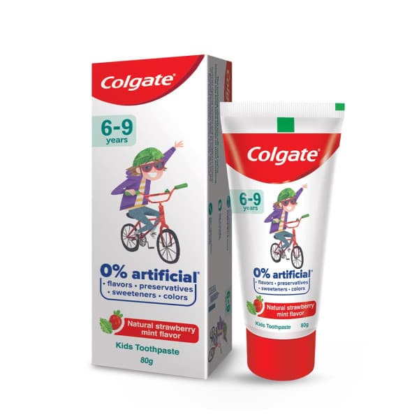 Colgate Kids 6 to 9 Years Toothpaste Natural Strawberry Mint Flavour / কোলগেট কিডস ৬ থেকে ৯ বছর ন্যাচারাল স্ট্রবেরি মিন্ট ফ্লেভার টুথপেস্ট