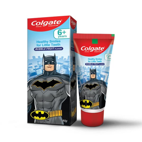 Colgate Kids 6+ Years Toothpaste Bubble Fruit Flavour Batman / কোলগেট কিডস ৬+ বছর বাবল ফ্রুট ফ্লেভার ব্যাটম্যান টুথপেস্ট