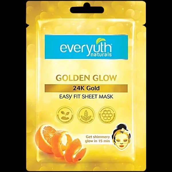 Everyuth Naturals Golden Glow Easy Fit Sheet Mask 1 Set / এভরিউথ ন্যাচারাল গোল্ডেন গ্লো ইজি ফিট শীট মাস্ক 1 সেট
