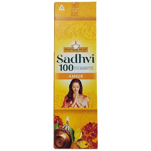 Mangaldeep Sadhvi Puja Agarbatti Amber (100 Sticks) / মঙ্গলদীপ সাধ্বী পূজা ধূপকাঠি - অ্যাম্বার (১০০টি কাঠি)
