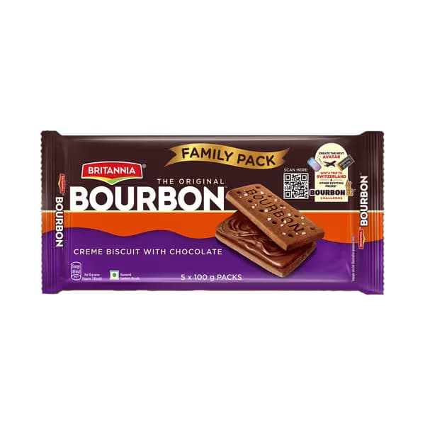 Britannia The Original Bourbon - Creme Biscuit with Chocolate / ব্রিটানিয়া দ্য অরিজিনাল বর্বন – চকলেটসহ ক্রিম বিস্কুট