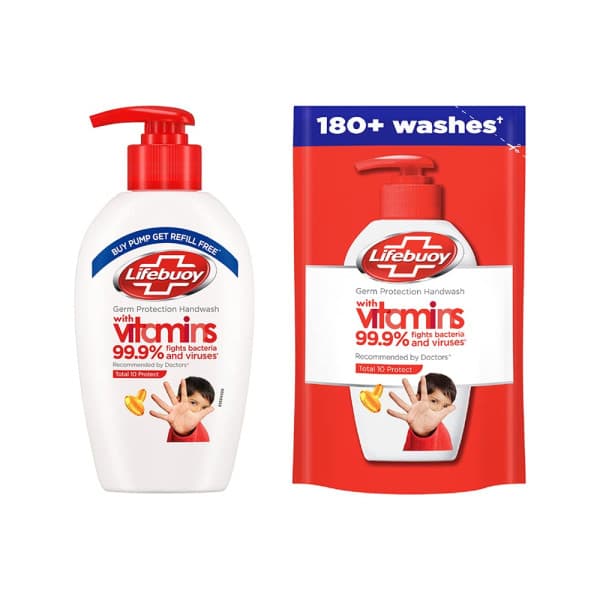 Lifebuoy Germ Protection Handwash Pump & Get 185ml Pouch Free / লাইফবয় জার্ম প্রোটেকশন হ্যান্ডওয়াশ পাম্প