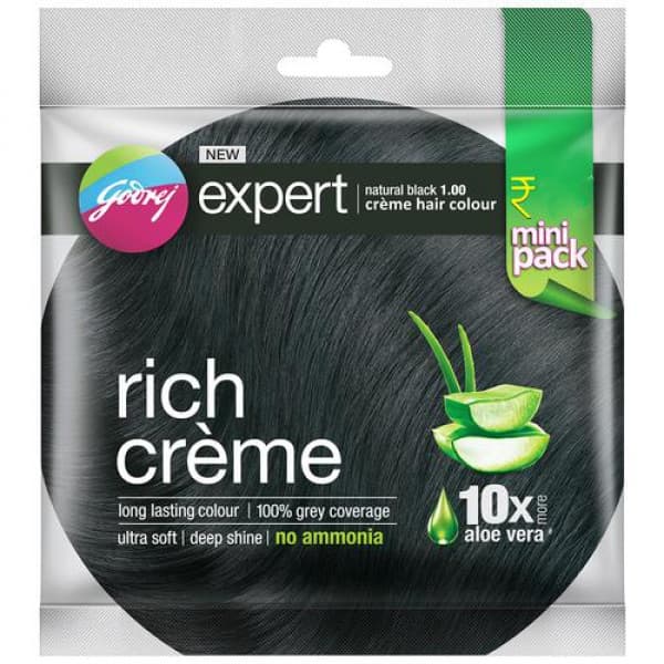 Godrej Expert Rich Creme Hair Colour - Natural Black / গোদরেজ বিশেষজ্ঞ রিচ ক্রিম চুলের রঙ - প্রাকৃতিক কালো