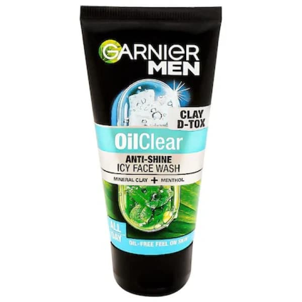 Garnier Men Oil Clear Clay D-Tox Anti-Shine Icy Face Wash / গার্নিয়ার মেন অয়েল ক্লিয়ার ক্লে ডি-টক্স ডিপ ক্লিনজিং আইসি ফেস ওয়াশ