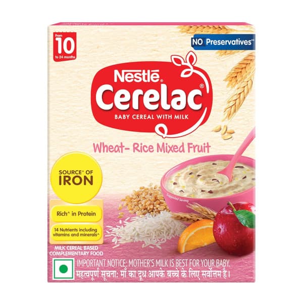 Nestle Cerelac Wheat Rice Mixed Fruit 10 to 24 Months / নেস্টলে সেরেলাক হোয়াট রাইস মিক্সড ফ্রুট