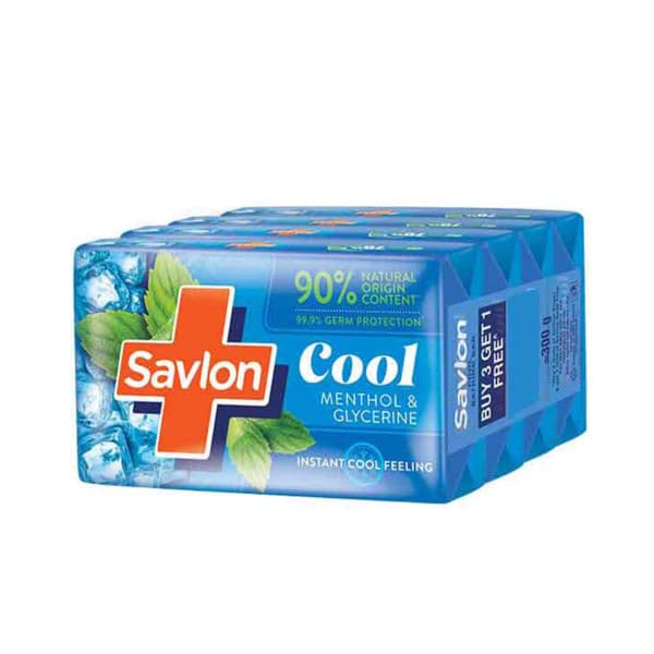 Savlon Cool Menthol And Glycerine Soap (Buy 3 Get 1 Free) / স্যাভলন কুল মেনথল অ্যান্ড গ্লিসারিন সাবান (৩টি কিনলে ১টি ফ্রি)