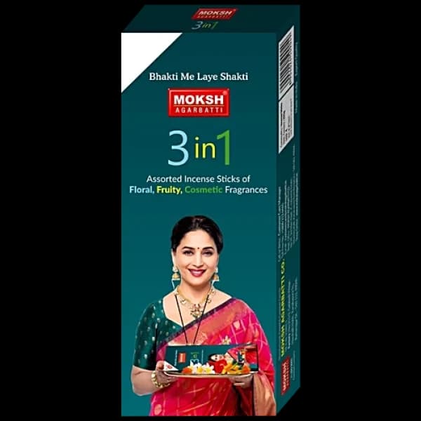 Moksh 3 in 1 Assorted Incense / Agarbatti Stick / মোক্ষ ৩-ইন-১ অ্যাসর্টেড আগরবাতি স্টিক