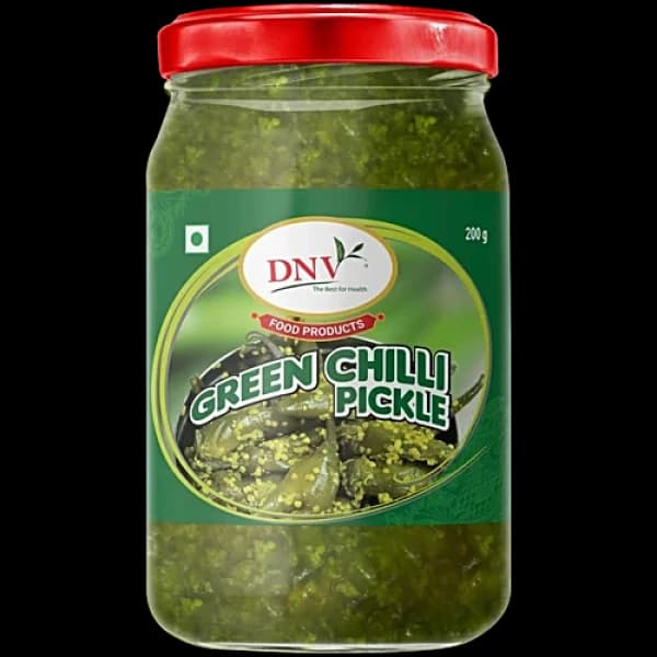DNV Green Chilli Pickle Bottle / ডিএনভি সবুজ মরিচের আচারের বোতল