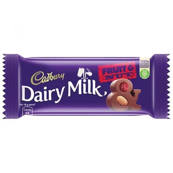 Cadbury Dairy Milk Fruit & Nut Chocolate Bar / ক্যাডবেরি ডেইরি মিল্ক ফ্রুট এবং নাট চকলেট বার