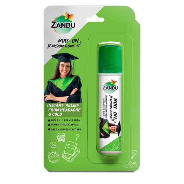 Zandu Roll On Instant Relief From Headache & Cold / জানডু রোল-অন: মাথাব্যথা ও সর্দি থেকে তাৎক্ষণিক আরাম