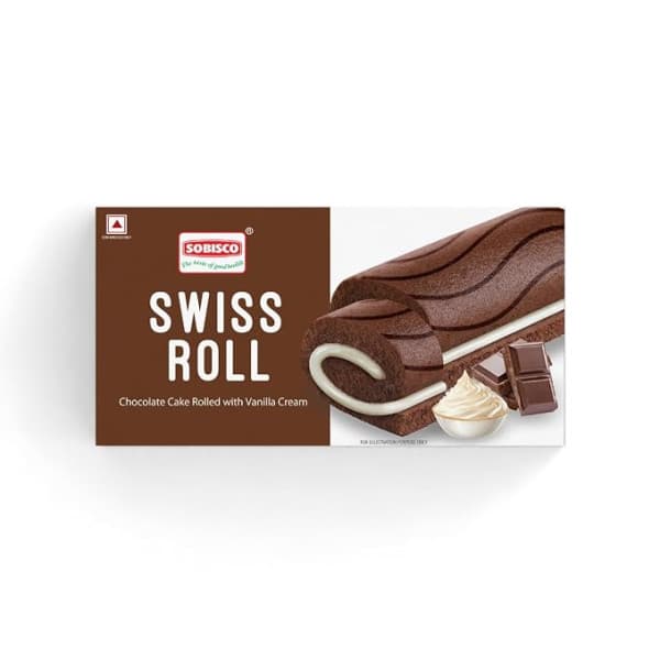 Sobisco Swiss Roll Chocolate Cake Rolled with Vanilla Cream / সোবিস্কো সুইস রোল চকলেট কেক রোলড উইথ ভ্যানিলা ক্রিম