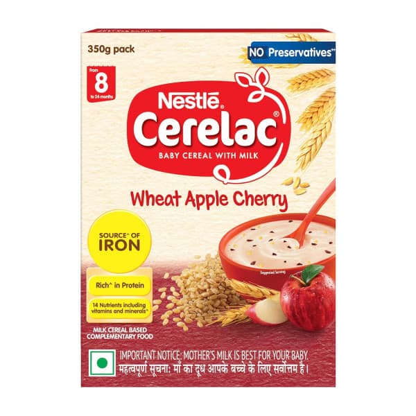 Nestle Cerelac Wheat Apple Cherry 8 to 24 Months / Nestle Cerelac Wheat Apple Cherry 8 থেকে 24 মাস