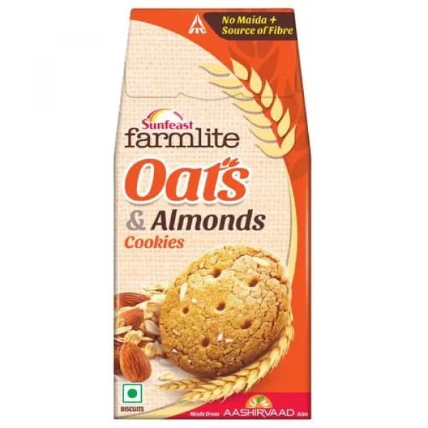 Sunfeast Farmlite Cookies Oats & Almonds Biscuit / সানফিস্ট ফার্মলাইট কুকিজ ওটস এবং বাদাম বিস্কুট