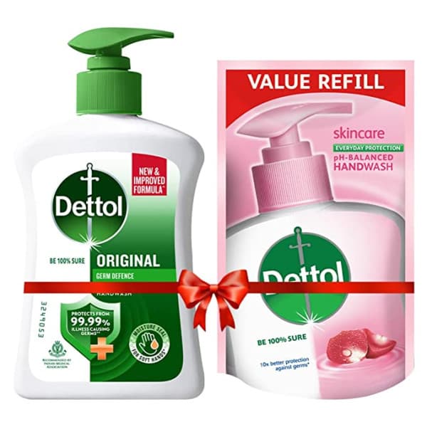 Dettol Liquid Handwash (Original) with Free Liquid Handwash (Skincare) Pouch / ডেটল লিকুইড হ্যান্ডওয়াশ (অরিজিনাল) ফ্রি লিকুইড হ্যান্ডওয়াশ (স্কিনকেয়ার) পাউচ