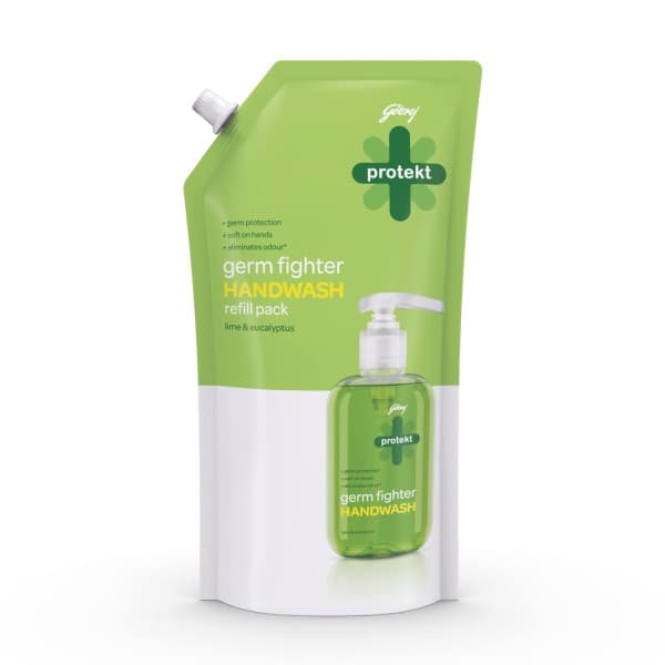 Godrej Protekt Germ Fighter Lime & Eucalyptus Handwash Refill / গোদরেজ প্রোটেকট জার্ম ফাইটার লাইম এবং ইউক্যালিপটাস হ্যান্ডওয়াশ রিফিল